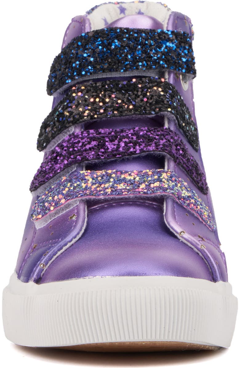 OLIVIA MILLER Kids' Rainbow Glitter Sneaker, Alternate, color, Purple