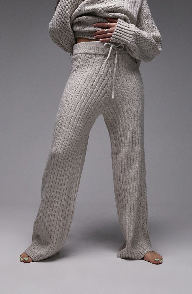 Topshop Loungewear Sweater & Wide Leg Pants Set, Alternate, color, 