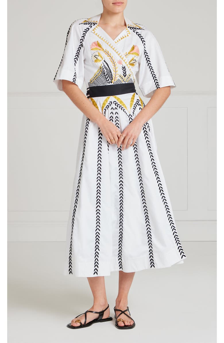 Temperley London Juniper Wrap Dress, Main, color, White