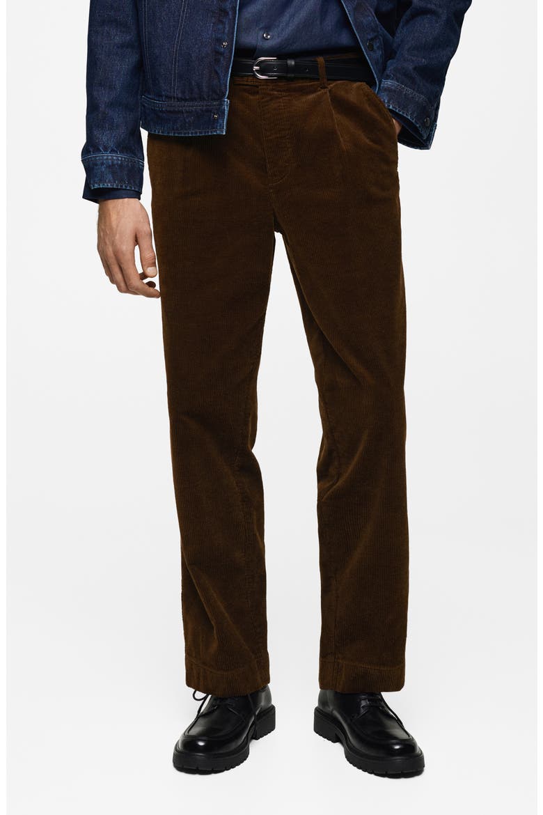 Straight Leg Corduroy Pants, Main, color, BROWN