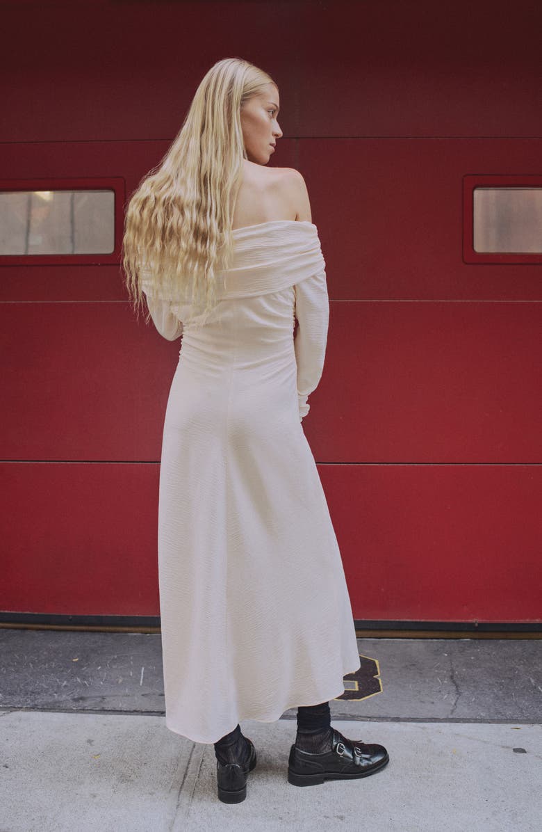 MANGO Off the Shoulder Long Sleeve Dress, Alternate, color,