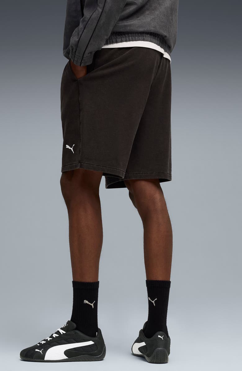 PUMA Scuderia Ferrari Sportswear Logo Cotton Sweat Shorts, Alternate, color, Puma Black