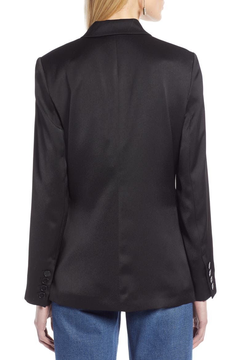 Satin Blazer, Alternate, color, BLACK