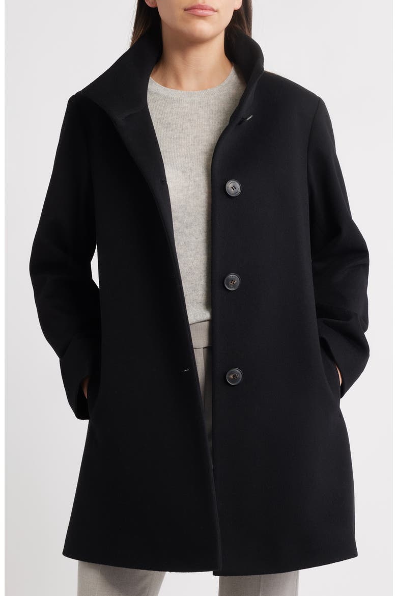 Grace Stand Collar Wool Coat (Nordstrom Exclusive), Alternate, color, BLACK