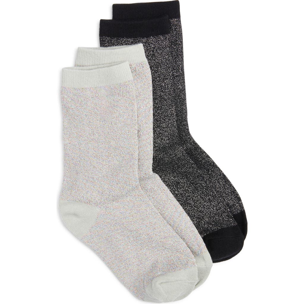 High Heel Jungle Assorted 2-pack Metallic Crew Socks In Multi