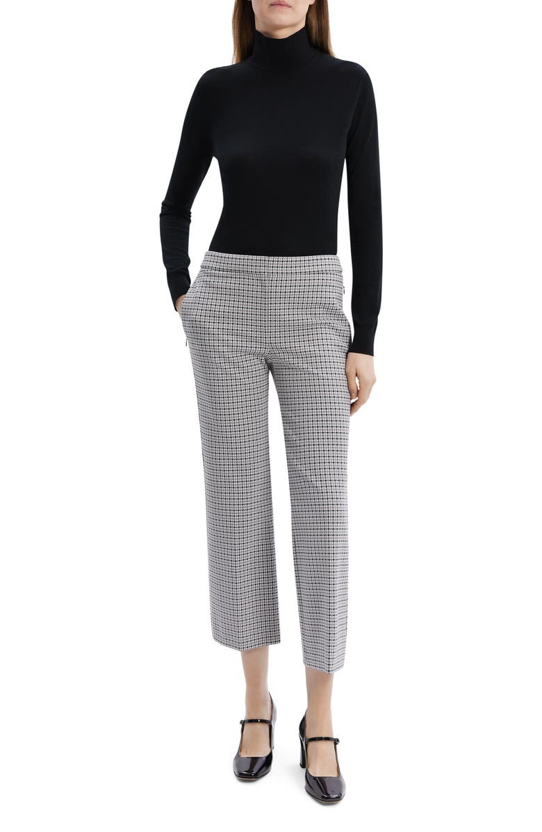 Theory Houndstooth Crop Pants, Alternate, color,