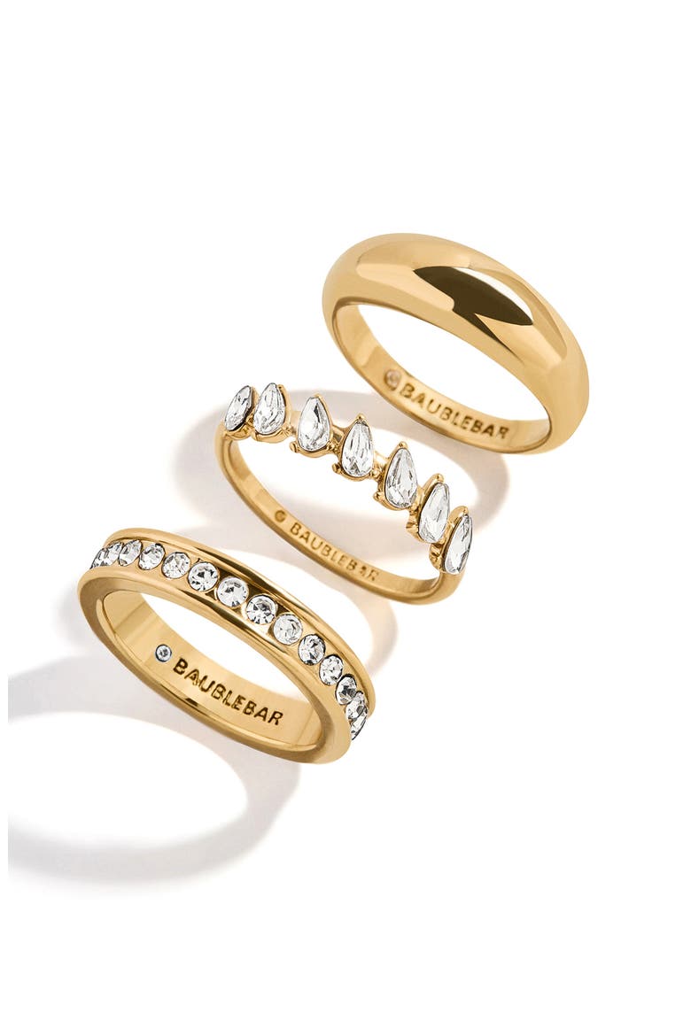 Greta Set of 3 Waterproof Ring Set, Main, color, GOLD