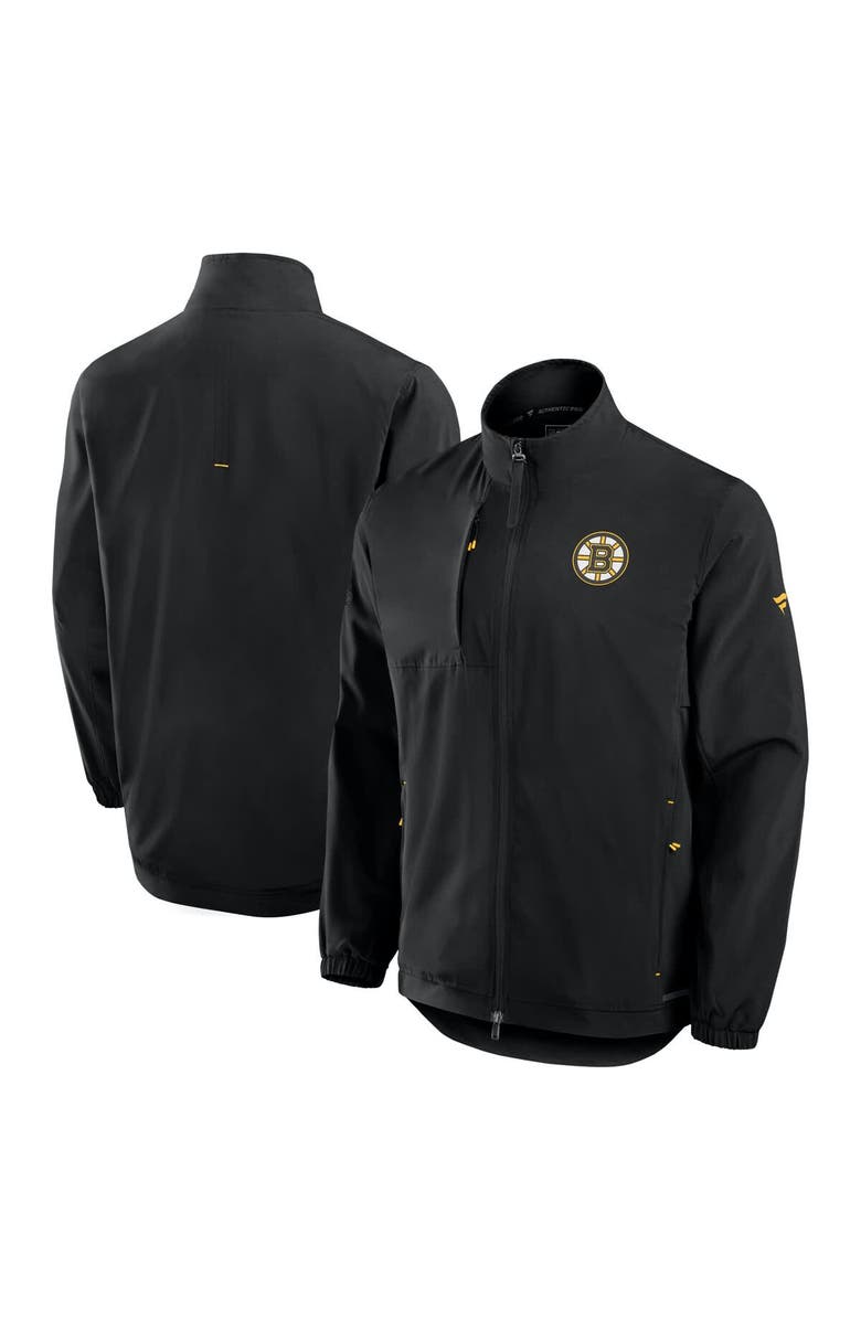FANATICS Men's Fanatics  Black Boston Bruins Authentic Pro Rink Coaches Full-Zip Jacket, Alternate, color, Black
