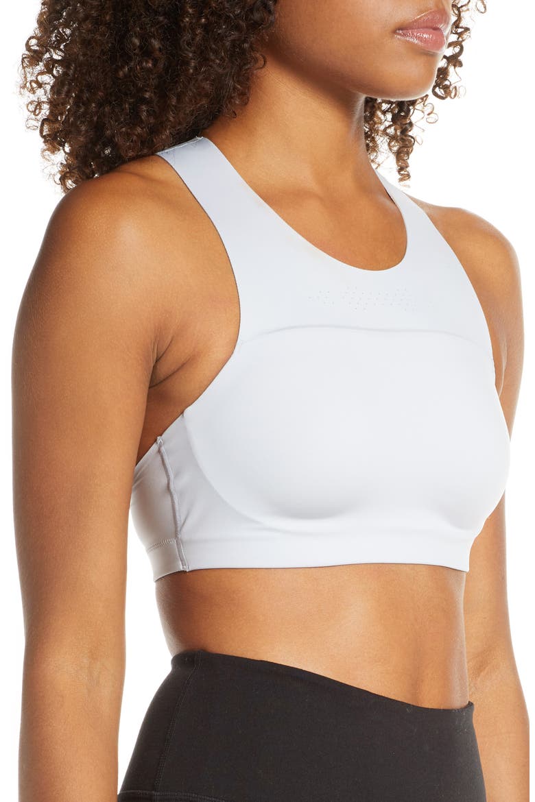 Low Impact High Neck Wireless Sports Bra, Alternate, color, LIGHT GREY