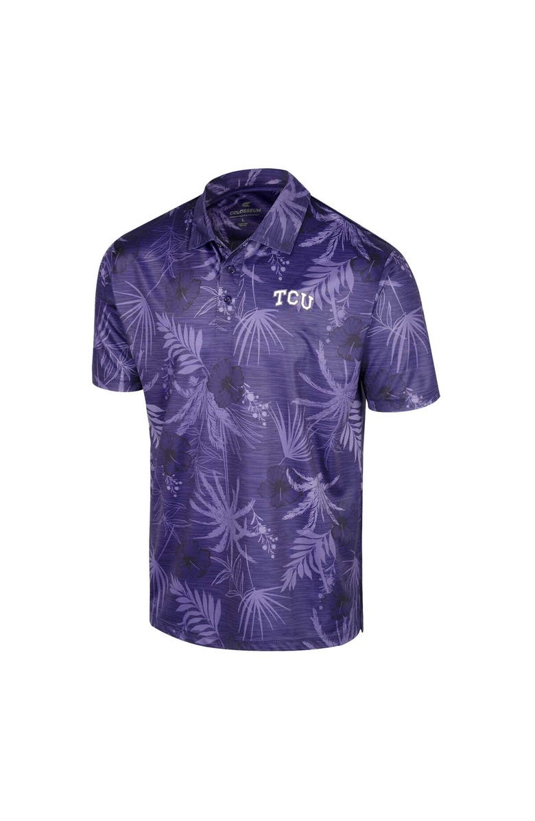 COLOSSEUM Men's Colosseum Purple TCU Horned Frogs Palms Team Polo, Alternate, color, 
