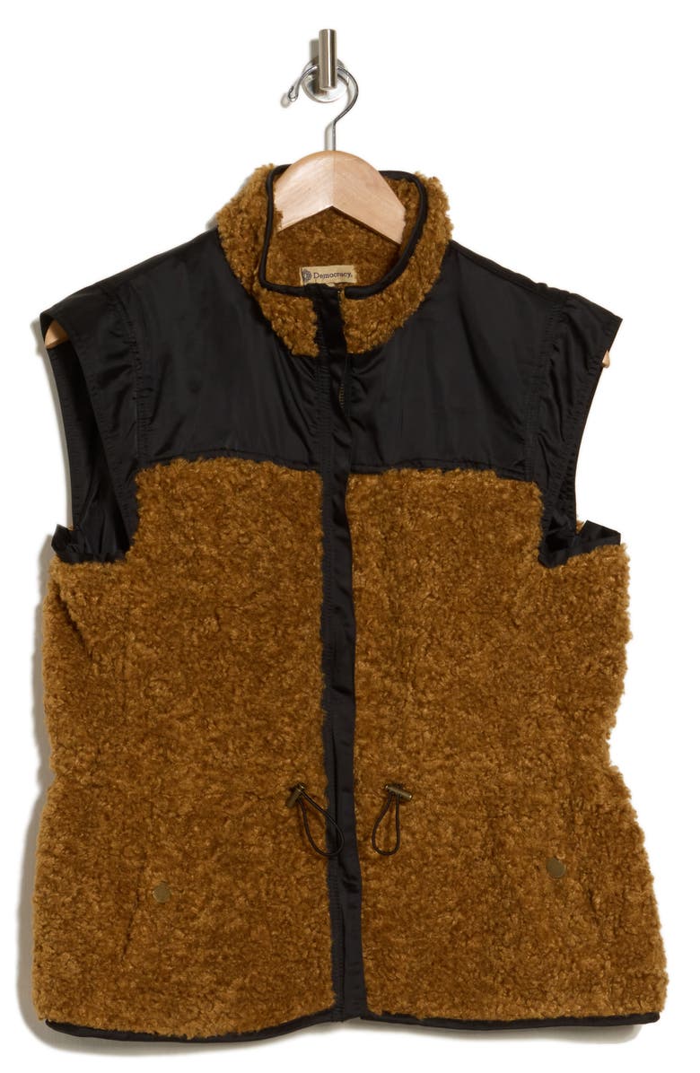 Democracy Faux Fur Trim Vest, Alternate, color, 