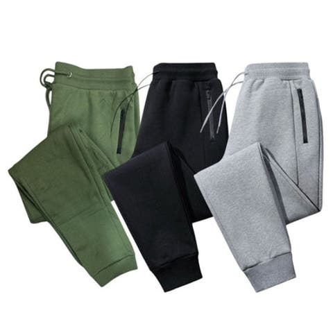 3 Pack Mens Ultra Soft Zipper PocketFleece Joggers (Runs Small)
