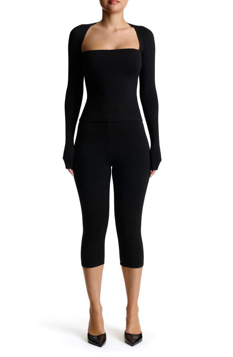 Naked Wardrobe Queen Anee Neck Long Sleeve Top, Alternate, color,