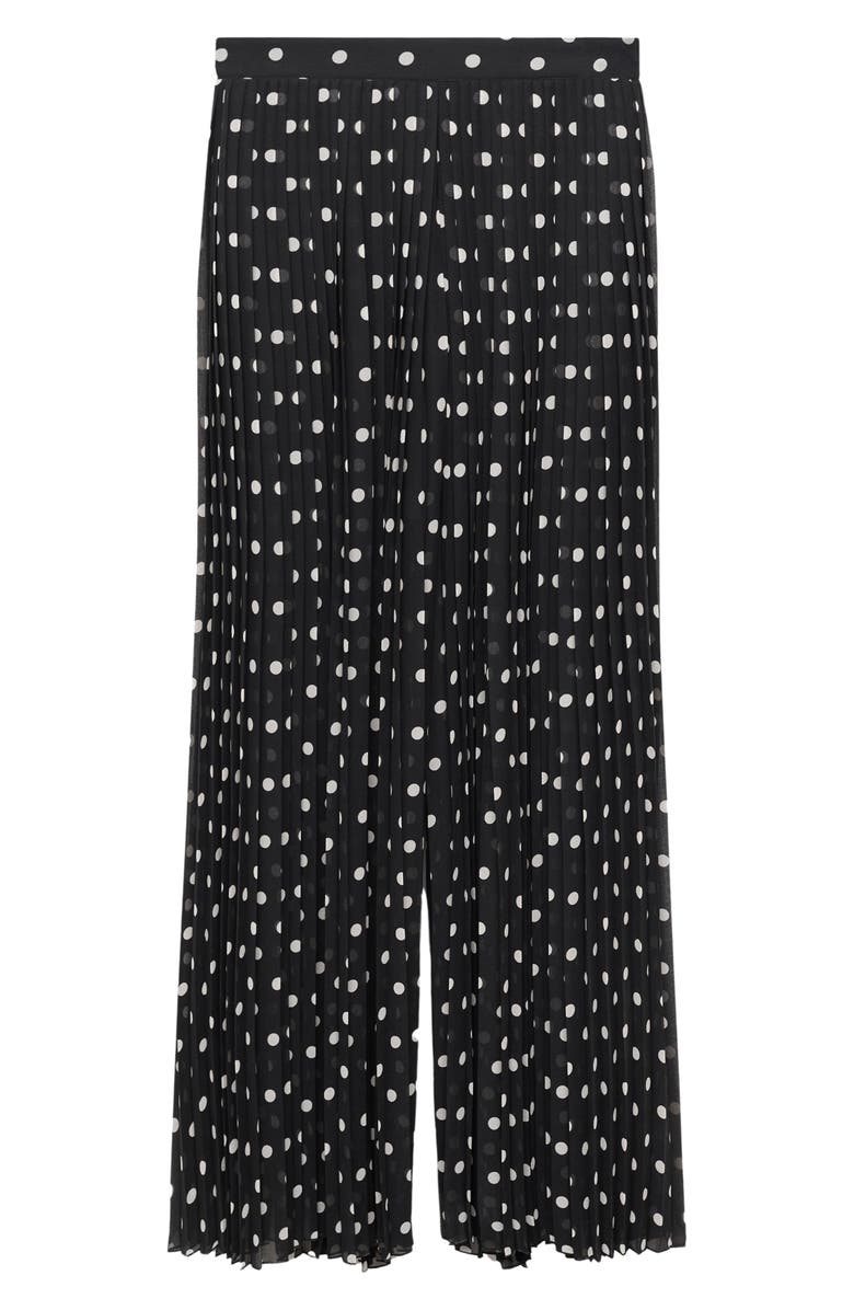 MANGO Adela Polka Dot Pleated Chiffon Palazzo Pants, Alternate, color, 