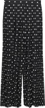 MANGO Adela Polka Dot Pleated Chiffon Palazzo Pants