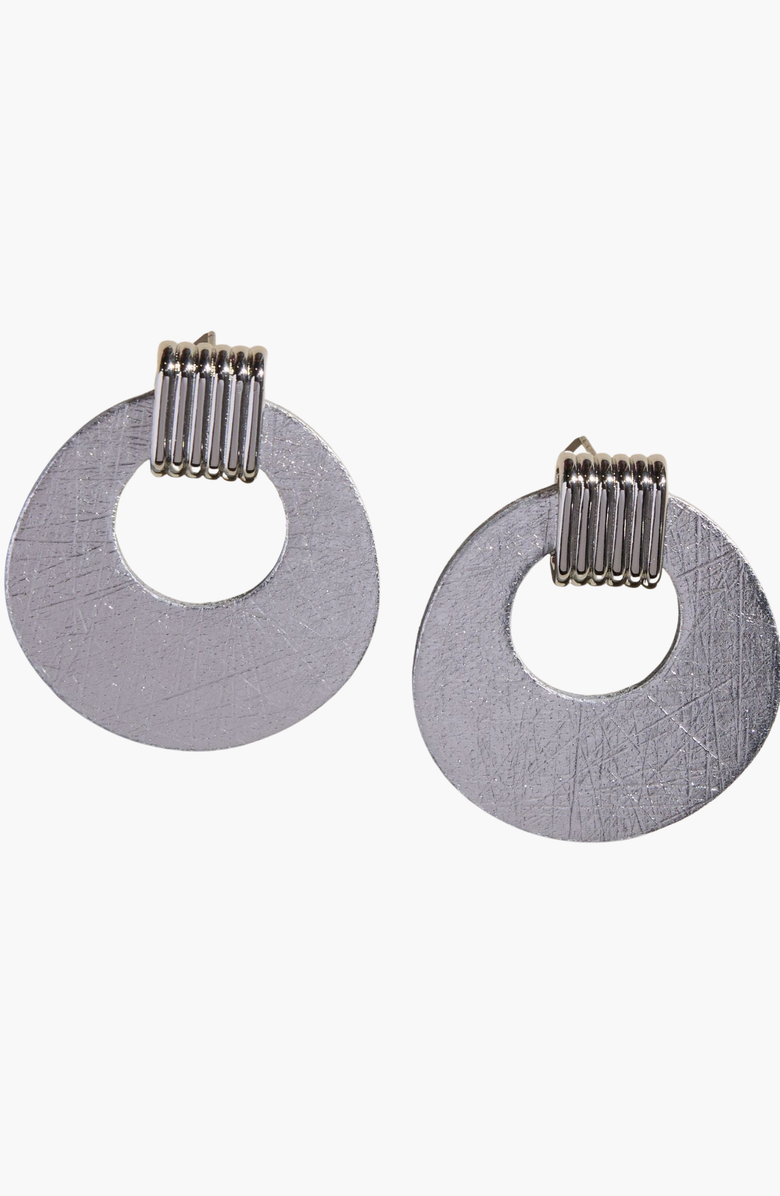 Nickel & Suede Vintage Evan Earrings, Main, color, Vintage Silver