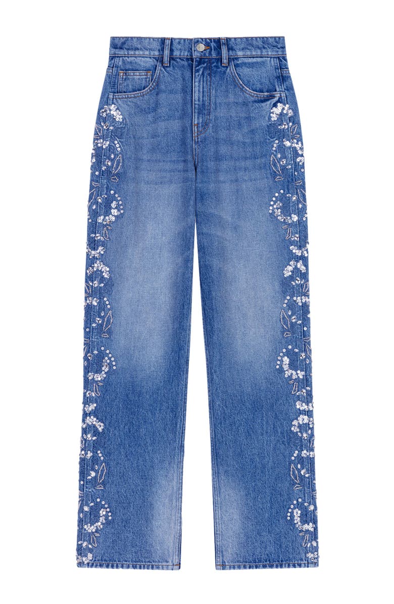 maje Embroidered jeans, Alternate, color, 