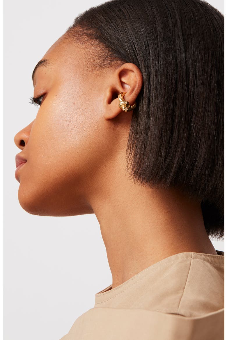 Maeve Knotted Single Ear Cuff, Alternate, color, HIGH POLISH GOLD