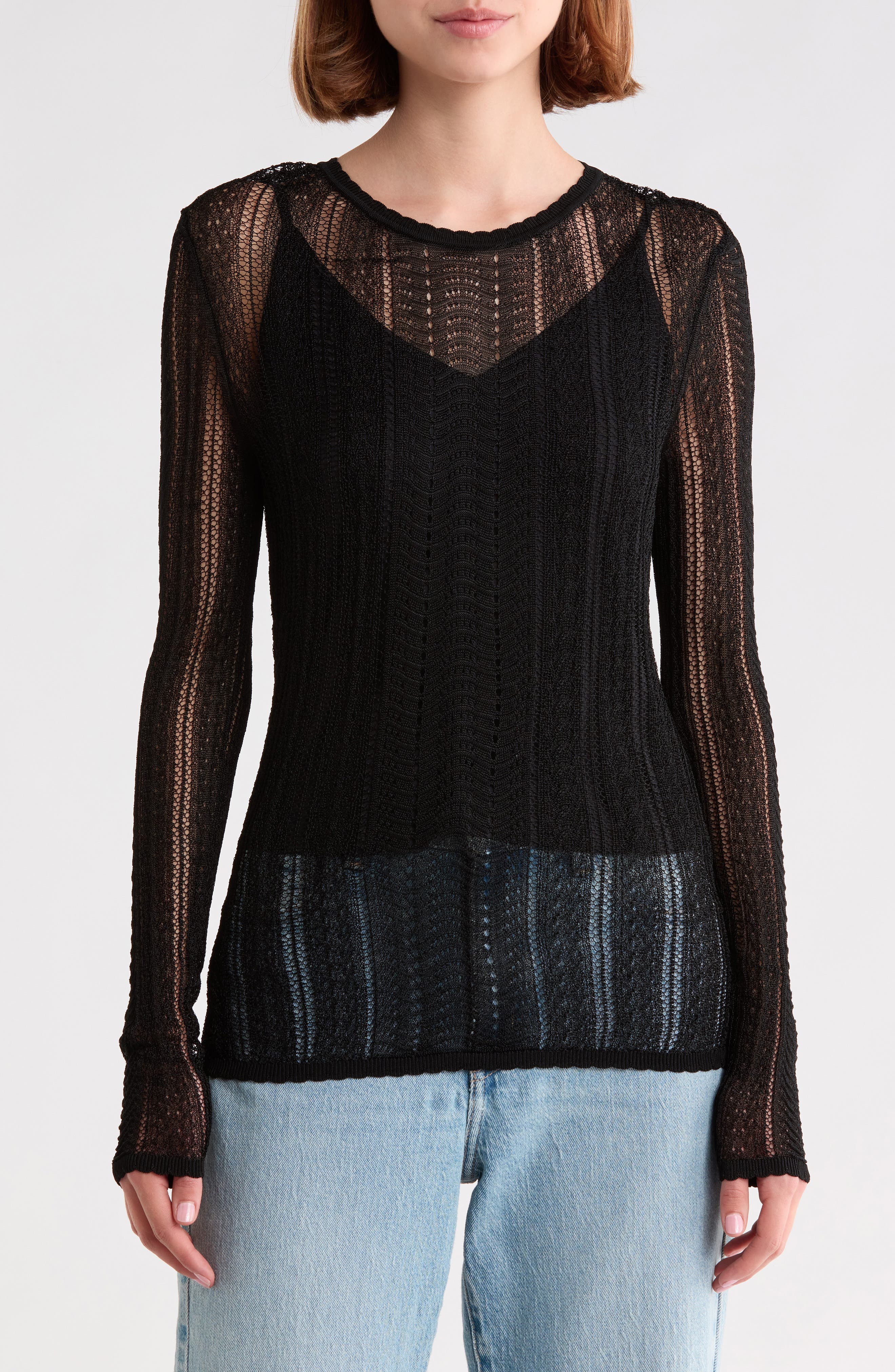 Petra Long Sleeve Pointelle Top
