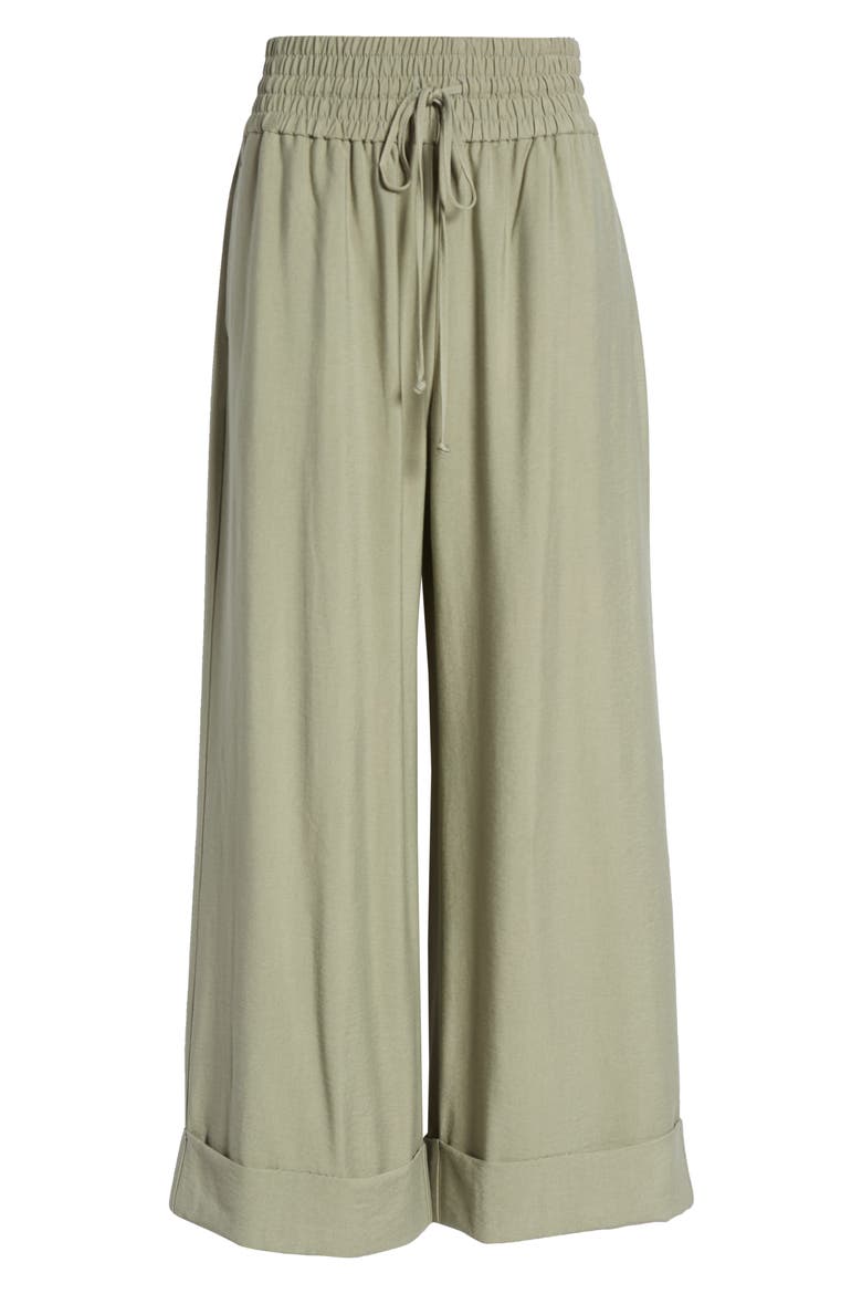 Wide Leg Pants, Alternate, color, GREEN VETIVER