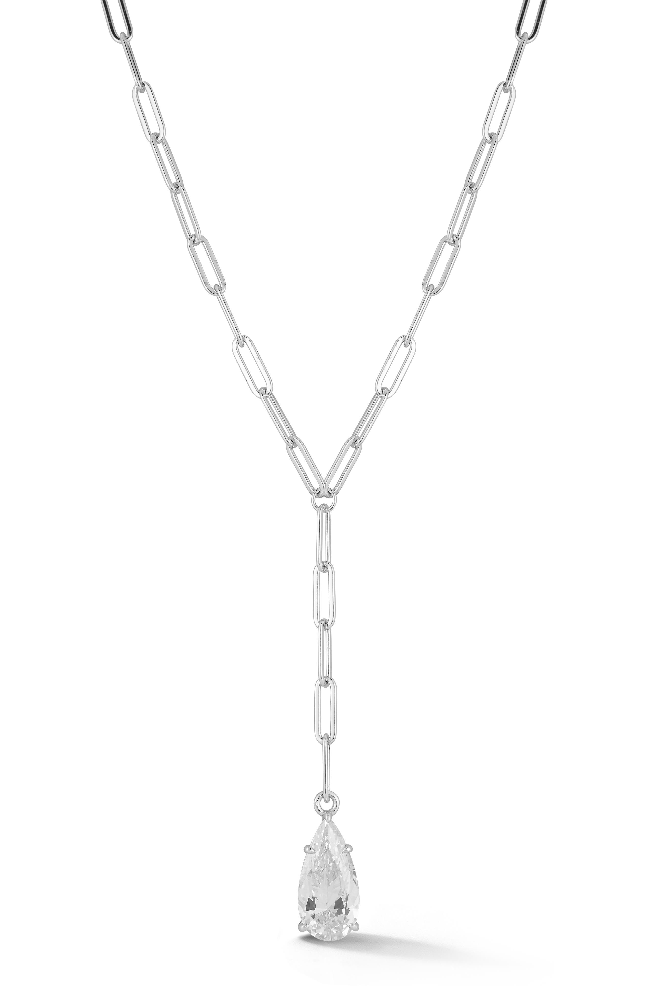 Pear Cubic Zirconia Y-Necklace