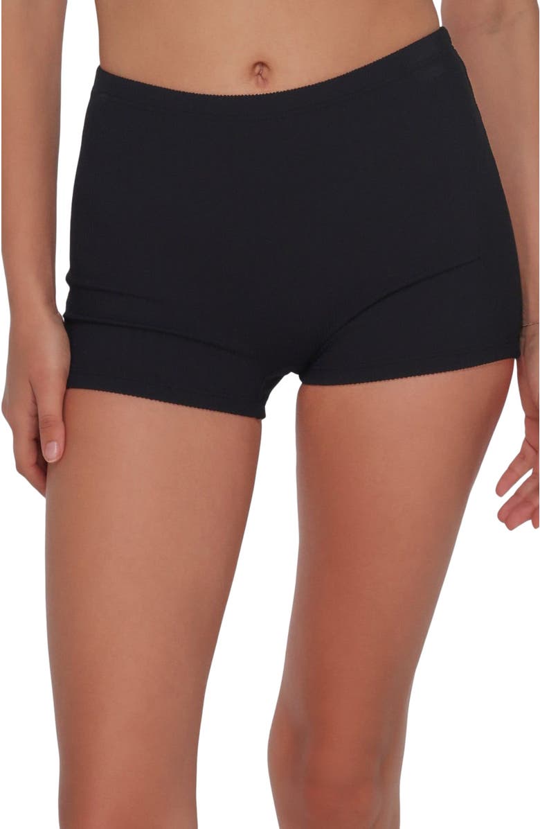 Pacifica by Sunsets Ayden Boyshort Bottoms, Alternate, color, Black Pacifica Rib
