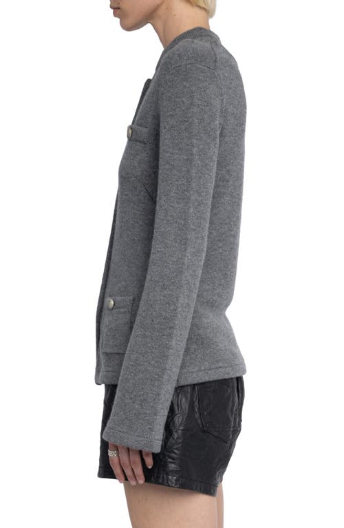 Zadig & Voltaire Womens Anthracite Lucy Wool And Cashmere Cardigan In Gray