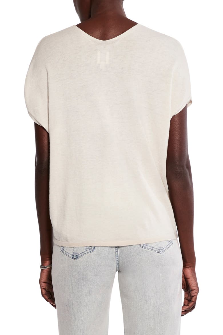 Relaxed V-Neck Knit Top, Alternate, color, PALE SISAL