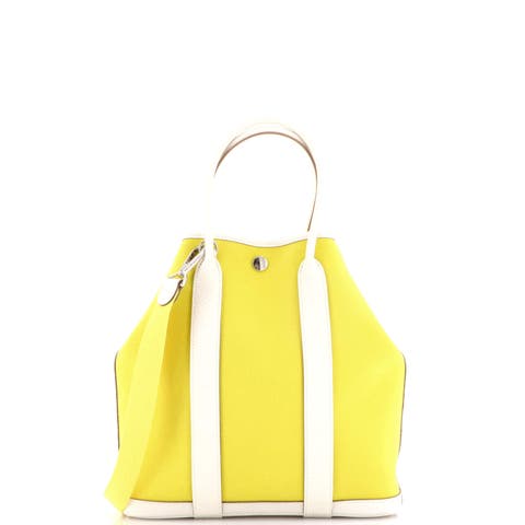 Garden File Tote Toile and Leather 28