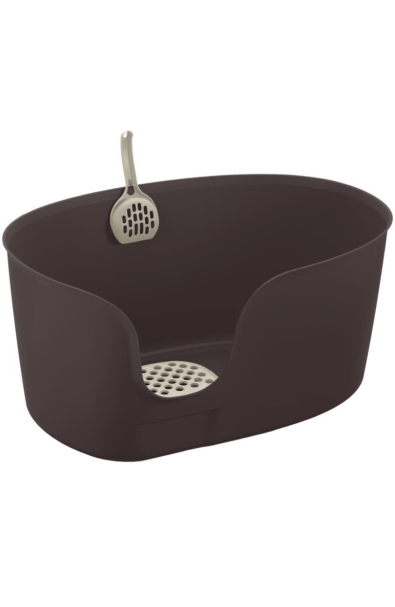 Richell PAW TRAX High Wall Cat Litter Box XL, High Sides Cat Litter Box w/Scoop, Main, color, 