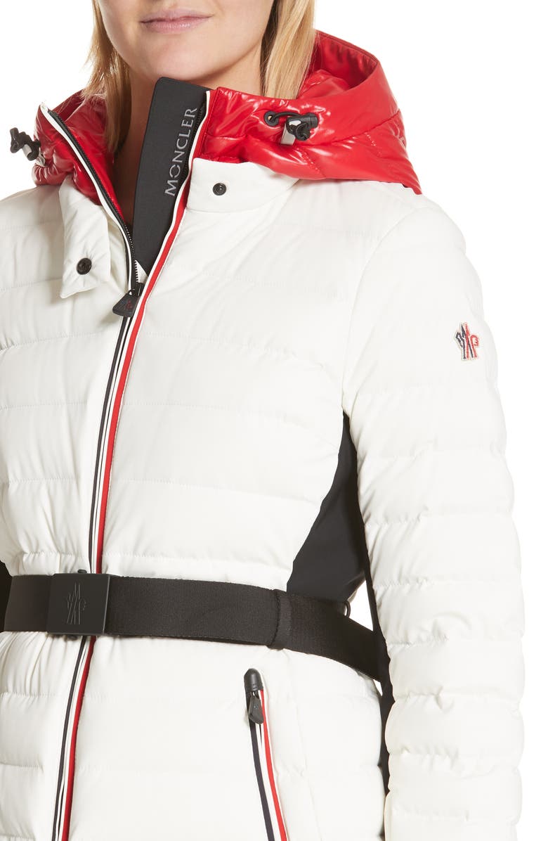Moncler Bruche French Flag Down Hooded Puffer Coat, Alternate, color, 