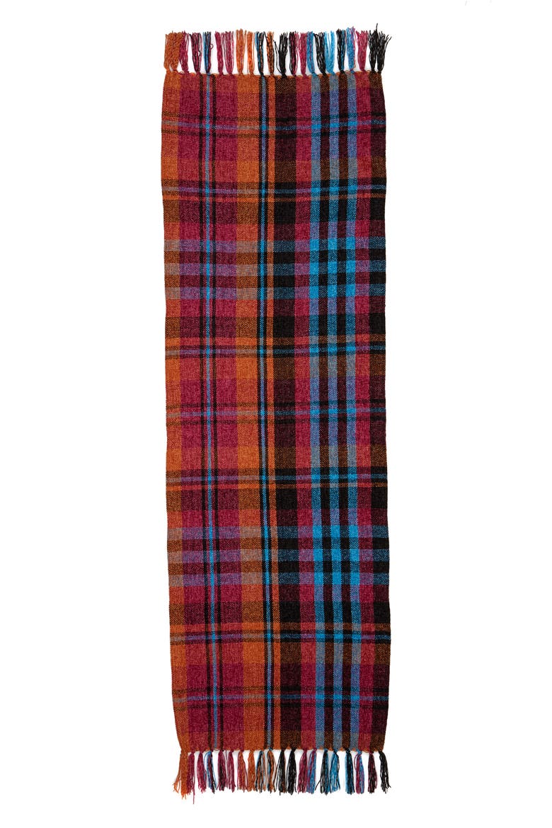 Plaid Chenille Scarf, Alternate, color, BLUE PINK
