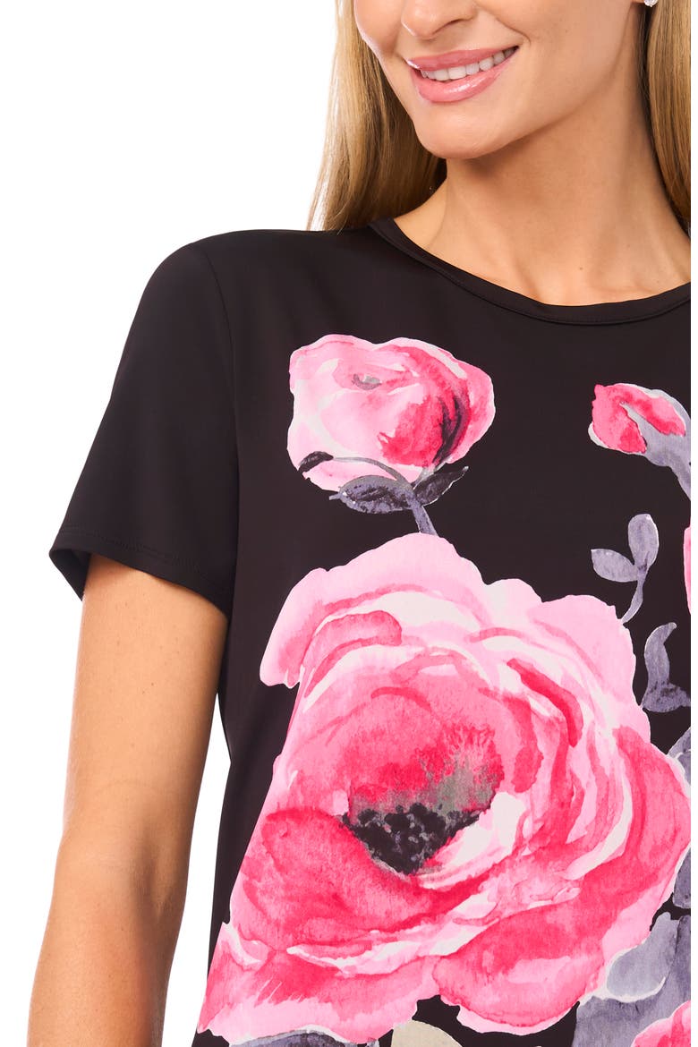 Eva Grande Rose Placement T-Shirt, Alternate, color, RICH BLACK