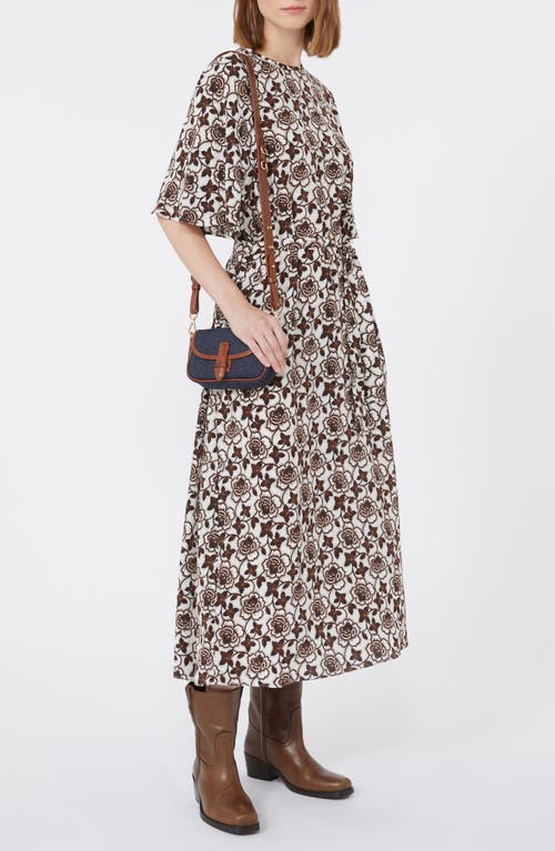 Weekend Max Mara Varese Floral Print Silk Dress In Brown