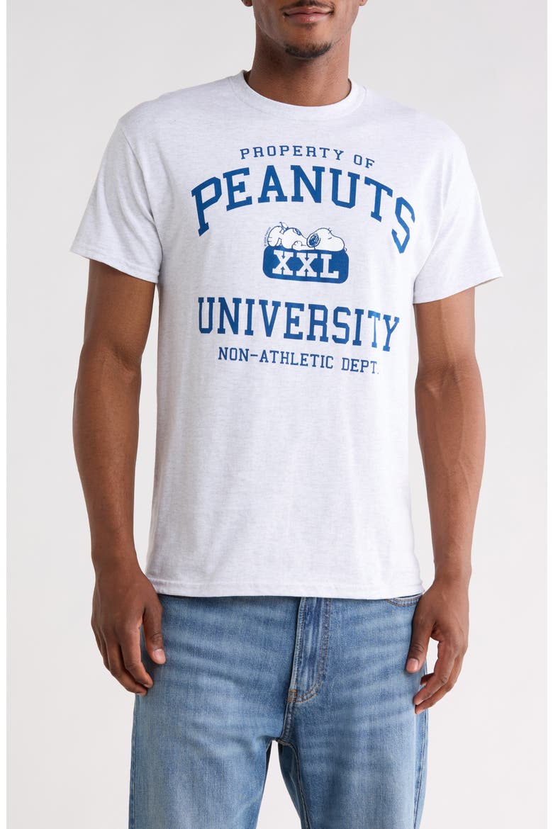 Snoopy Peanuts University T-Shirt, Main, color, GREY
