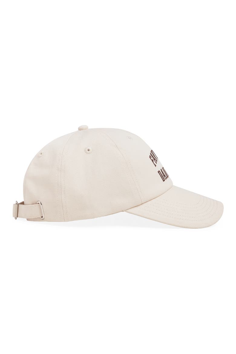 All Caps Logo Baseball Cap, Alternate, color, KHAKI/ BURGUNDY