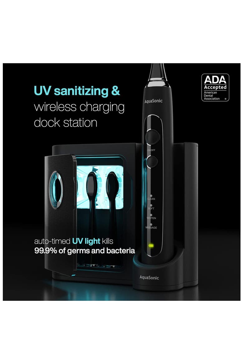 Black Series PRO UV – Ultra-Whitening Electric Toothbrush with UV Sanitizing Base, Alternate, color, BLACK