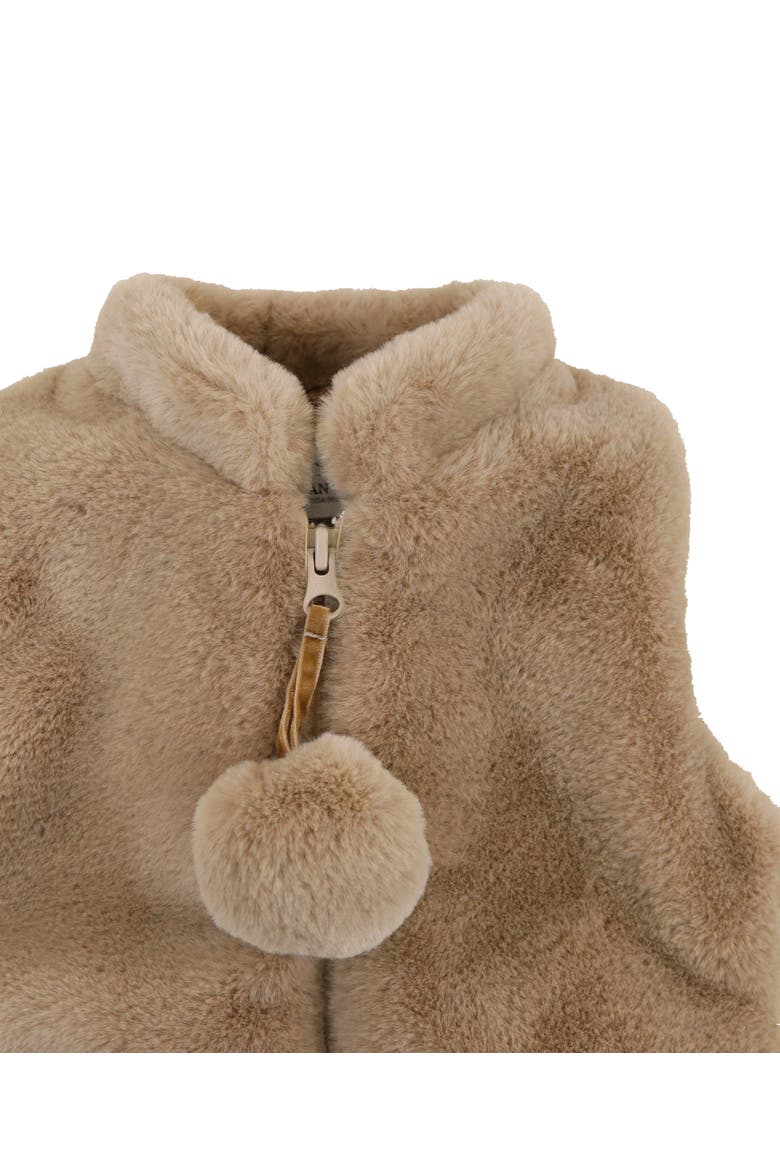 Faux Fur Zip Front Vest, Alternate, color, Mocha Puff