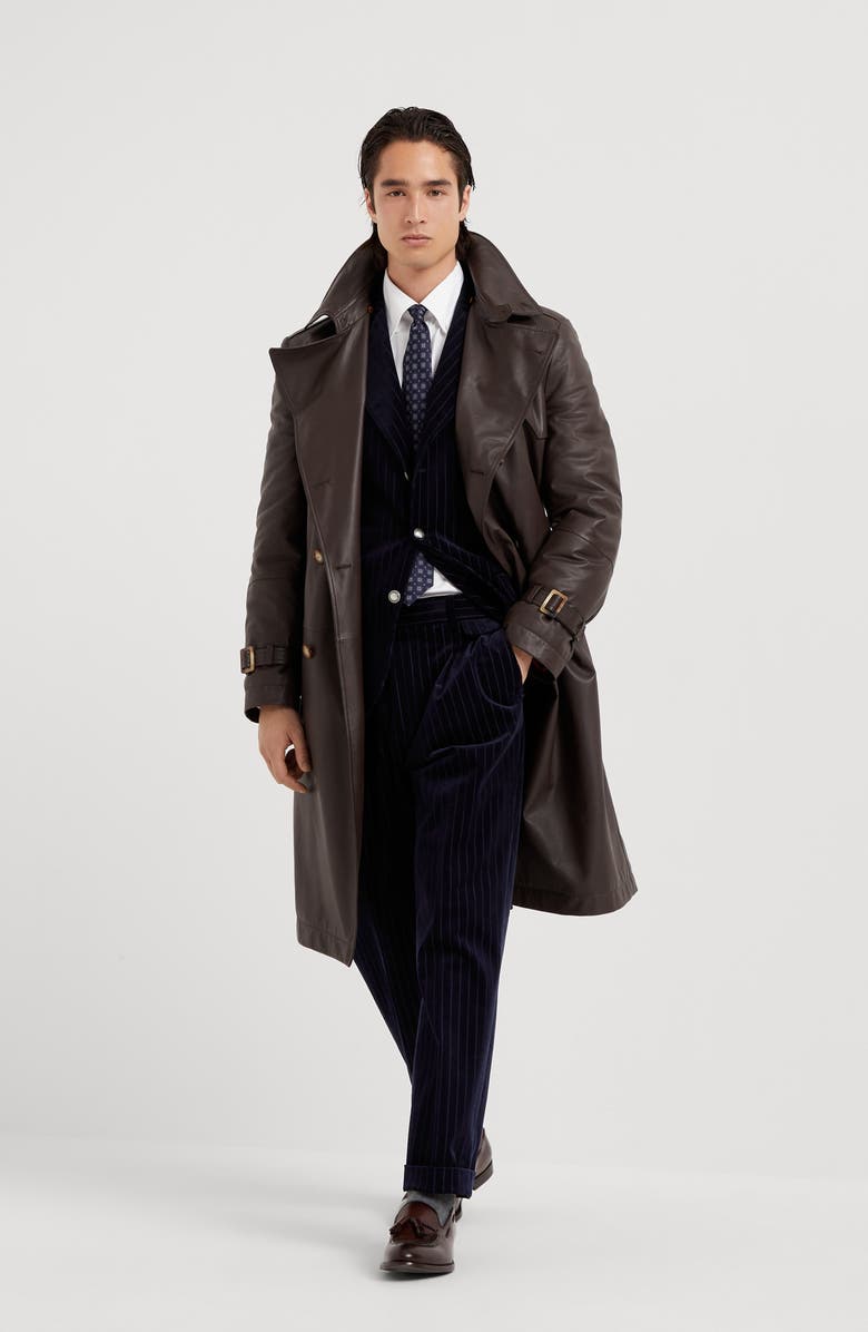 Brunello Cucinelli Pinstripe velvet trousers, Alternate, color, 