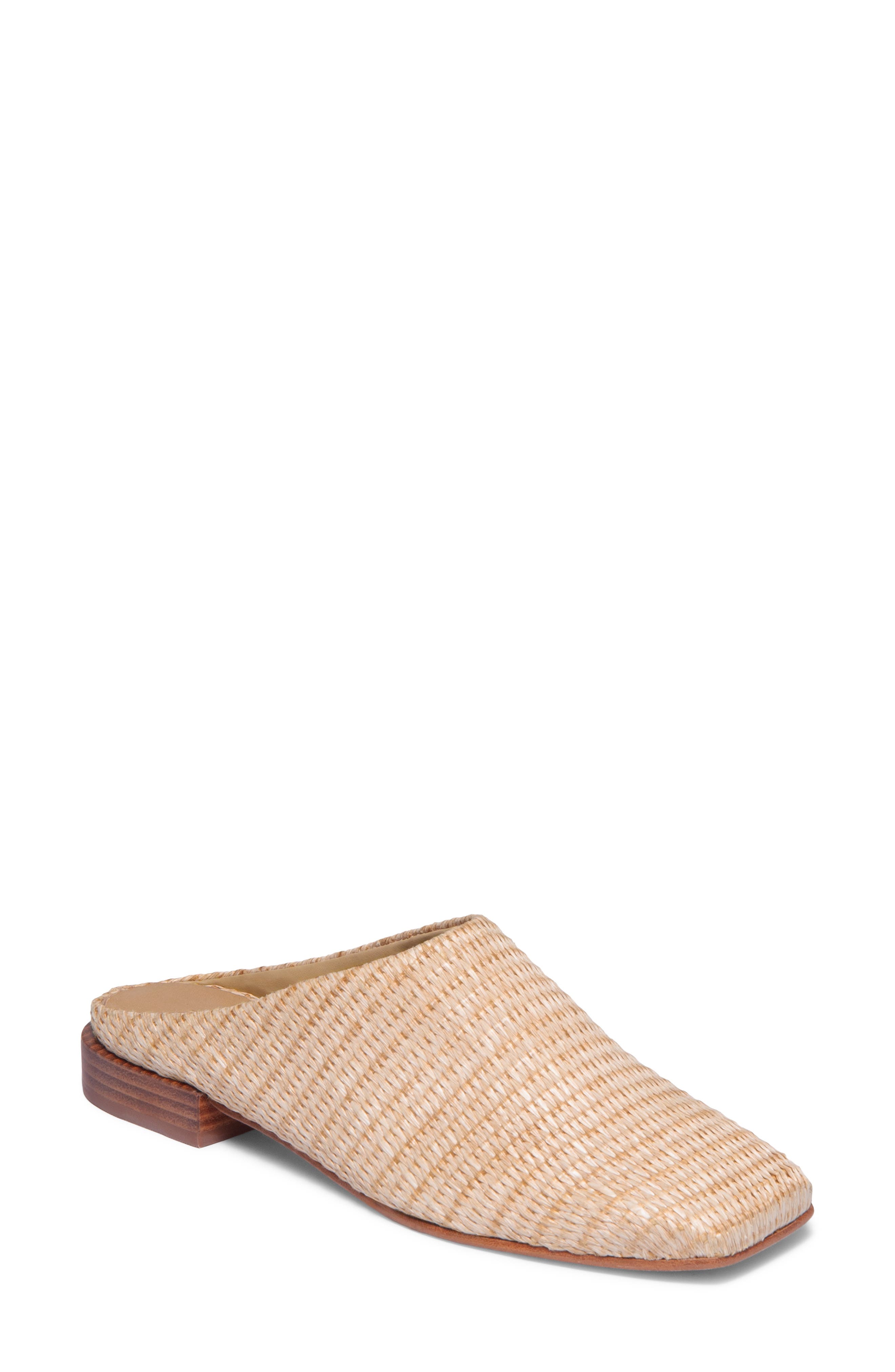 Porto Flat Mule, Main, color, NATURAL RAFFIA
