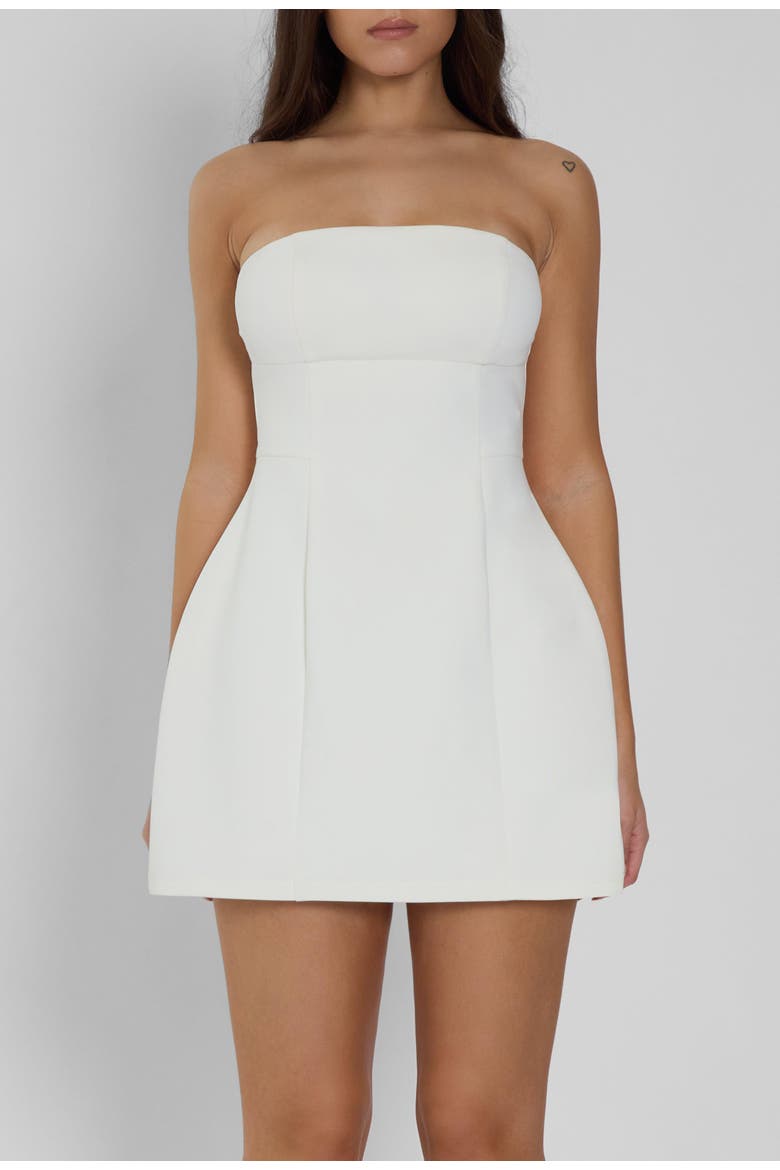 Eres Strapless Bustier Mini Dress, Alternate, color, White