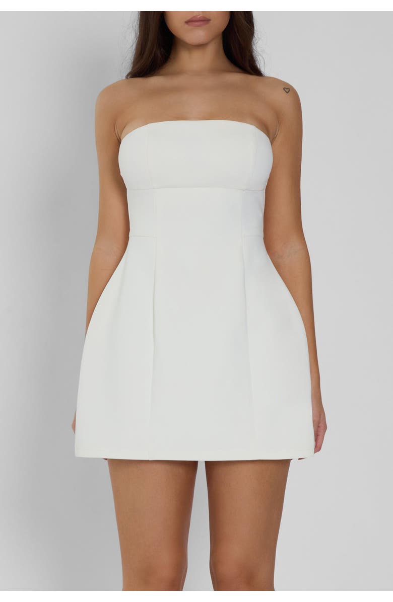 LEAU Eres Strapless Bustier Mini Dress, Alternate, color, White