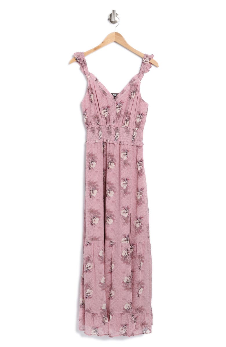 PAIGE Pacifica Floral Print Smocked Silk Sundress, Alternate, color, 