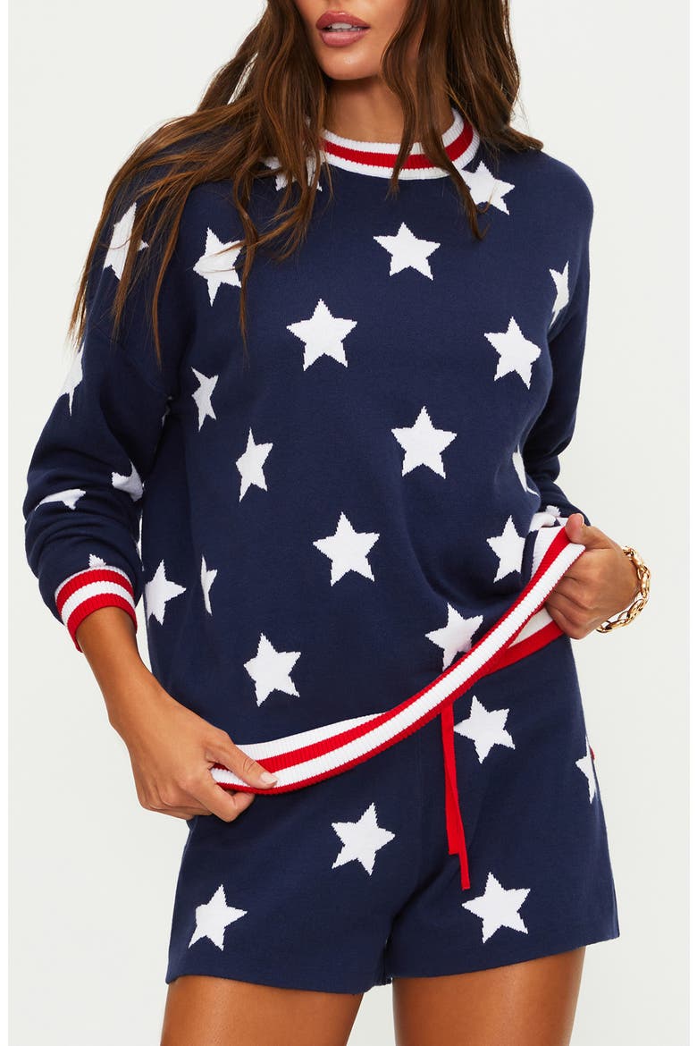 Cal Stars & Stripes Cotton Cover-Up Sweatshirt, Main, color, TWILIGHT STARS
