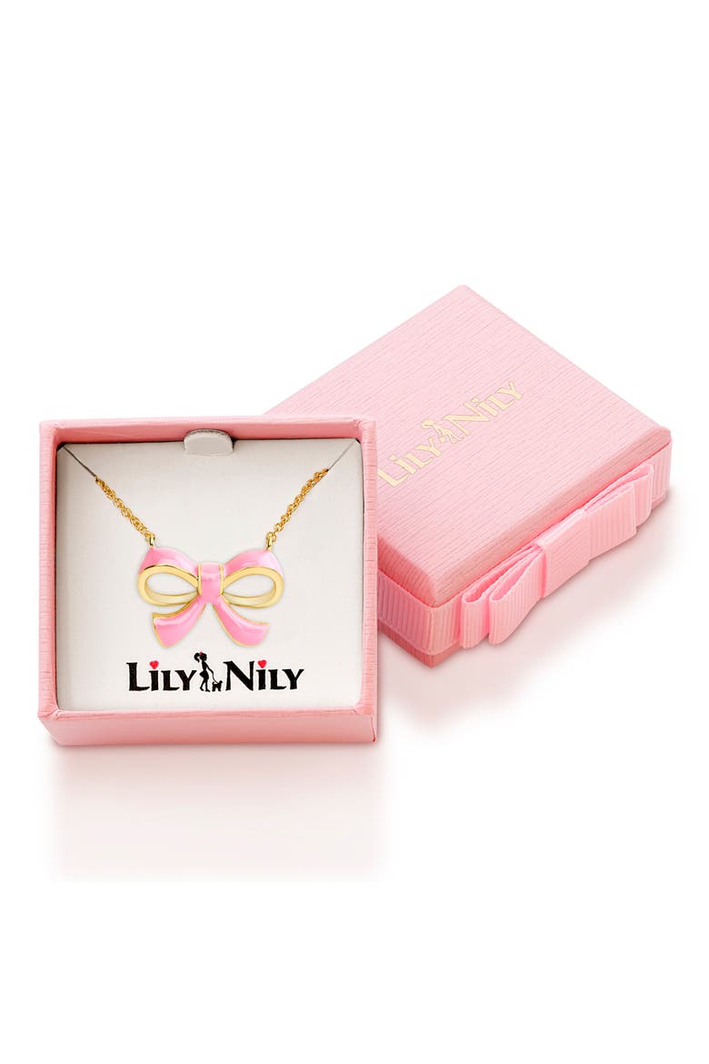 Bow Pendant Necklace, Alternate, color, GOLD