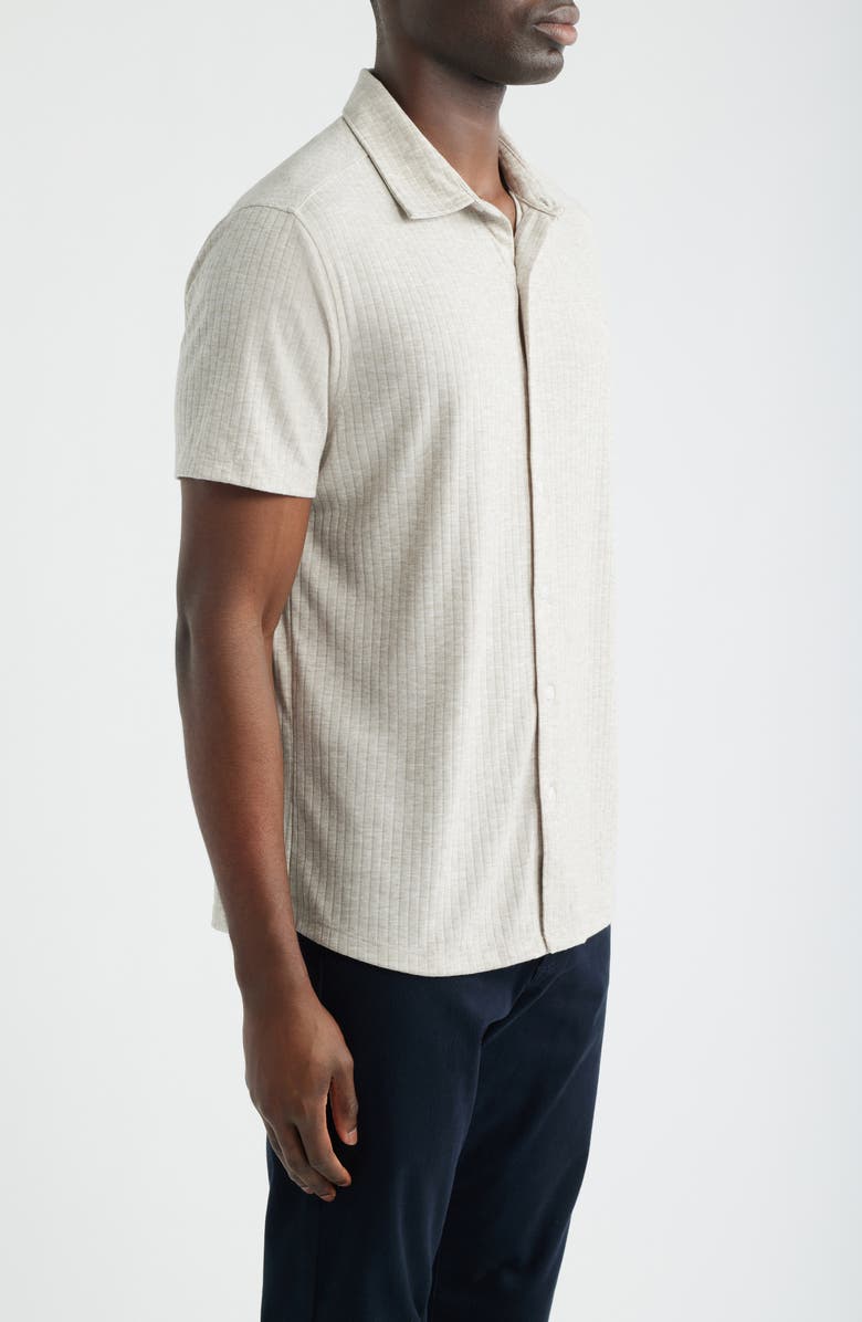 Robert Barakett Anton Knit Button-Up Polo, Alternate, color, Moonstone