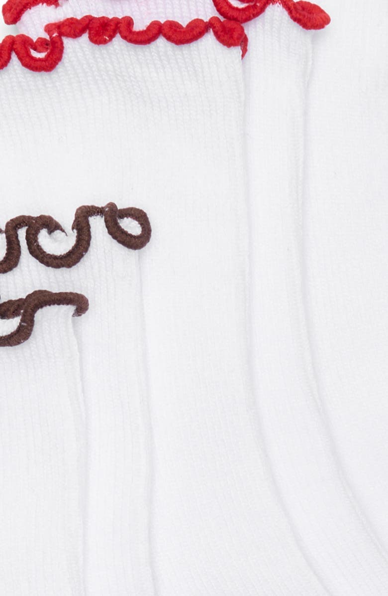 BP. Assorted 3-Pack Contrast Trim Lettuce Edge Crew Socks, Alternate, color, Red-Black-Brown