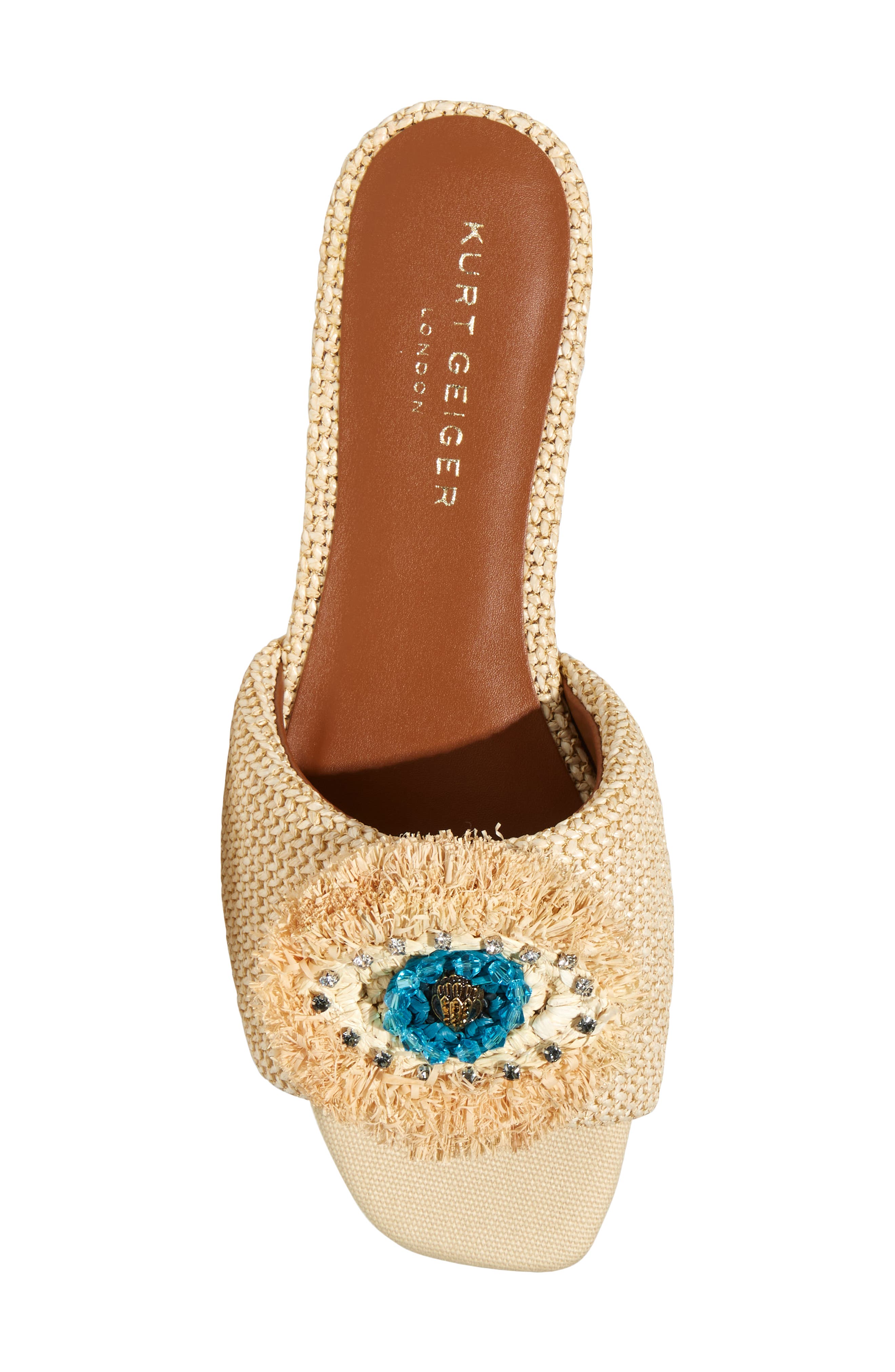 Kurt Geiger London Eye Woven Slide Sandal, Alternate, color, Beige