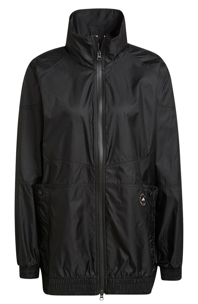 adidas by Stella McCartney Shiny Track Jacket, Alternate, color, Black