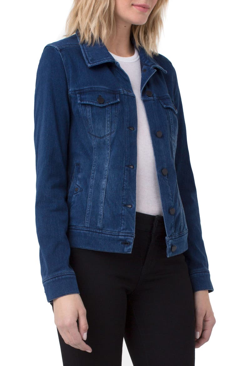 Liverpool Knit Denim Jacket, Alternate, color, DARK AMERICANA